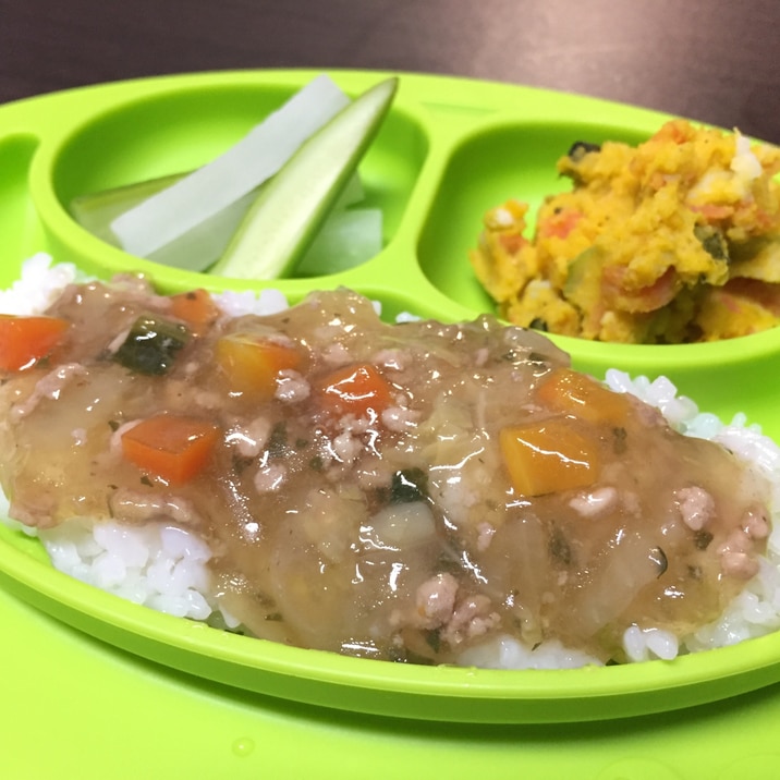 離乳食 完了期 豚ひき肉の和風あんかけ丼 離乳食 完了期 豚ひき肉の和風あんかけ丼